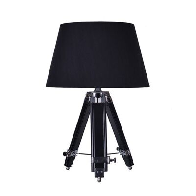 Rouen Lampe De Table Design Industriel En Bois Noir