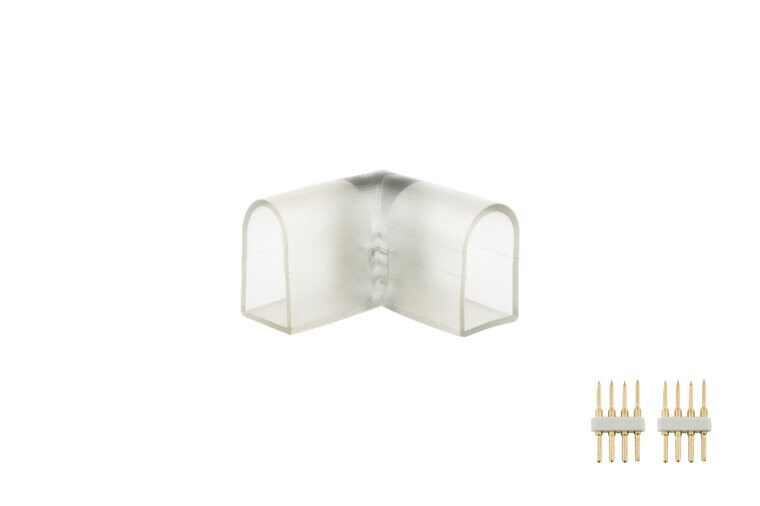 Connettore LED Neon RGB a 4 fili, angolo di 90 gradi, senza saldatura