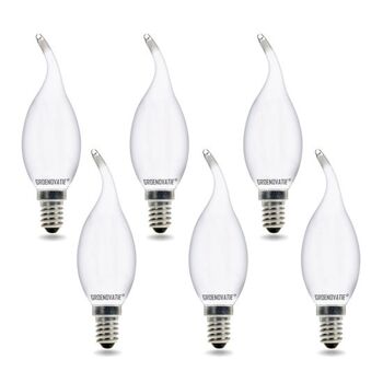 Lot de 6 ampoules à filament LED E14 2 W Blanc chaud dimmable mat