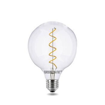 Ampoule Globe Filament LED E27 4W Spirale Blanc Chaud Extra Dimmable
