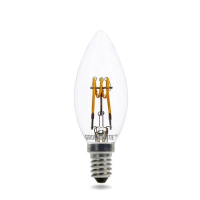 E14 Lampada a Candela Filamento LED 3W Spirale Bianco Caldo Extra Dimmerabile