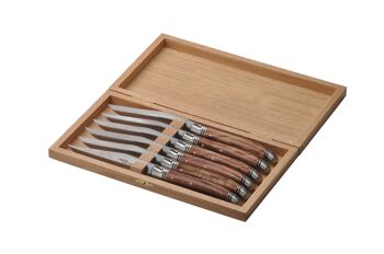 Coffret de 6 couteaux Laguiole Prestige, olivier 1