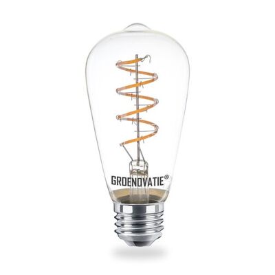 Lampada E27 Filamento LED Rustikalamp 6W Spirale Bianco Caldo Extra Dimmerabile