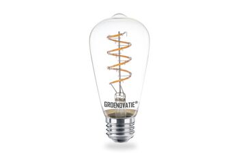 Filament LED E27 Rustikalamp 6W Spirale Blanc Chaud Extra Dimmable