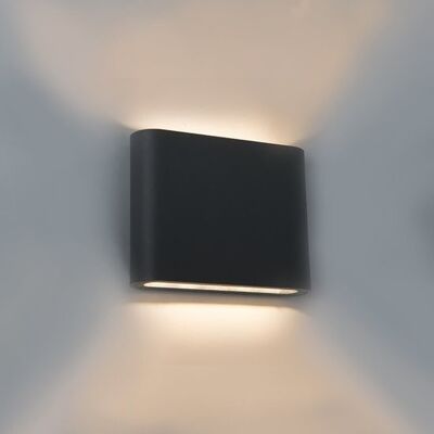 Lampada da parete a LED 6W Rettangolare Bianco Caldo, Nero