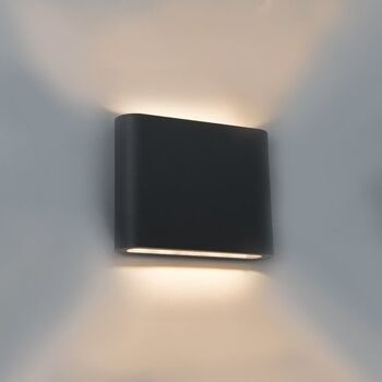 Applique LED 6W Rectangulaire Blanc Chaud, Noir