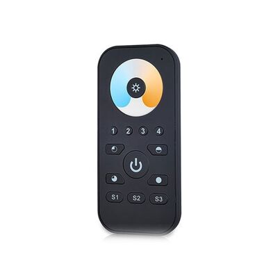 Control remoto RF LED táctil de dos colores, 4 zonas, negro, Pro