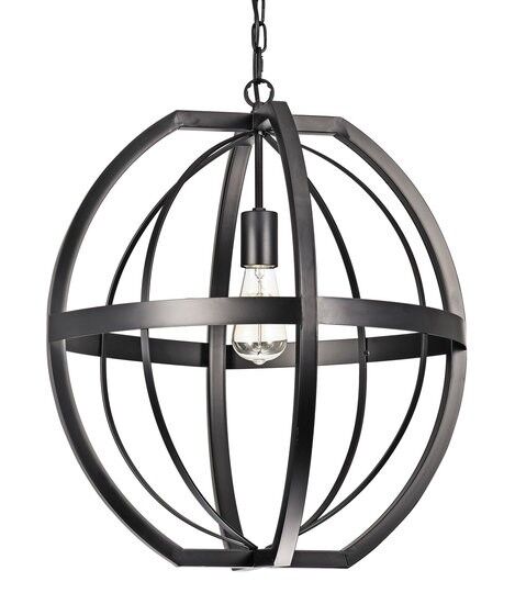 Angers Industrial Metal Hanging Lamp Oval Black