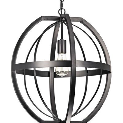 Angers Industrial Metal Hanging Lamp Oval Black