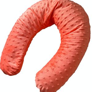 Coussin d'allaitement 205 cm « polyester velours » coloris uni - Corail