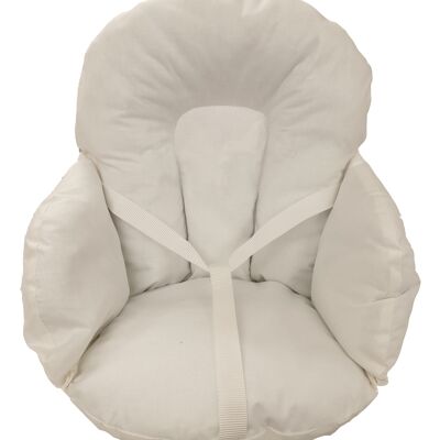 cuscino per sedia in tessuto di cotone rivestito + cinghie di supporto Bianco