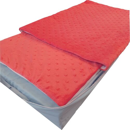 Kit couchage complet pliant valisette en PU 120x60x10 cm Corail