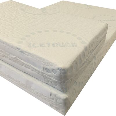 Materasso trasformabile 90 x 140 x 15 cm "tessuto ice touch"
+ estensione 90 x 50 x 15 cm