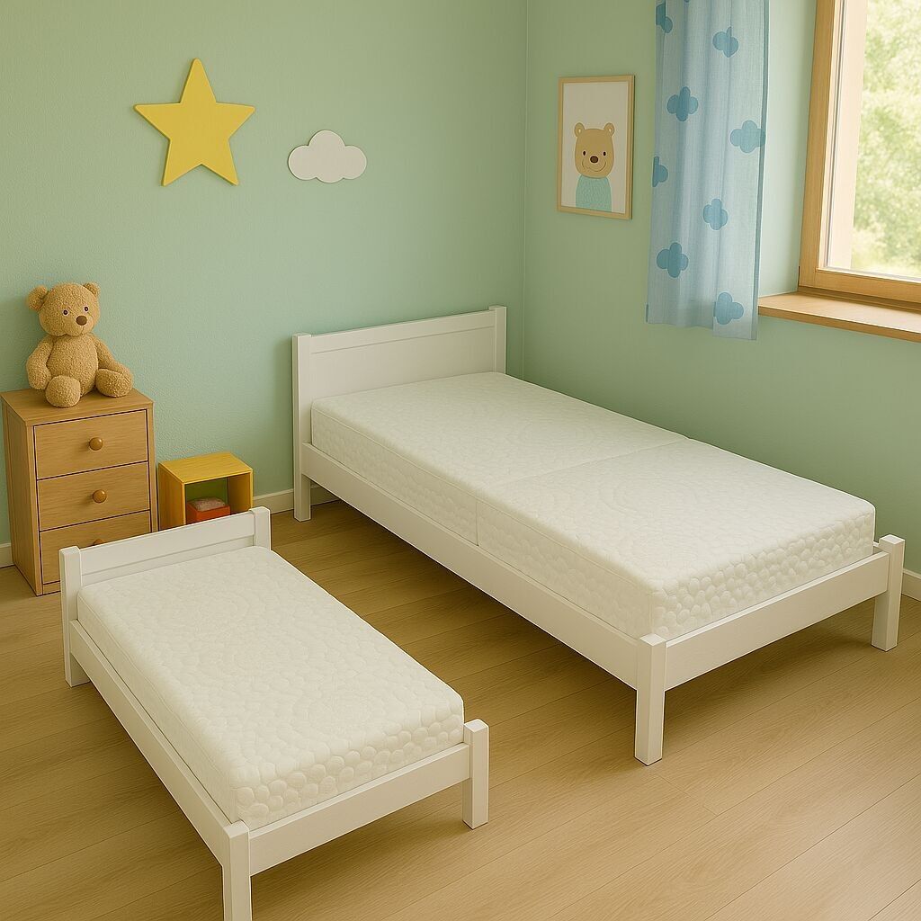 Colchón convertible 90 x 140 x 15 cm "tejido tacto hielo"
+ extensión 90 x 50 x 15 cm