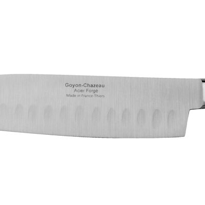 Couteau Santoku 17cm alvéolé Tradichef, bois de chêne