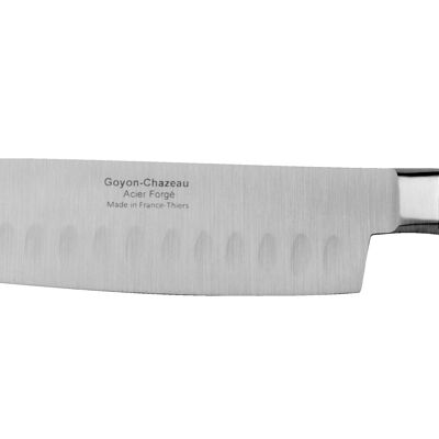 Couteau Santoku 17cm alvéolé Tradichef, bois de chêne