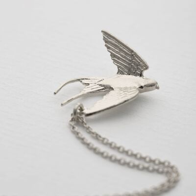 Swooping Swallow Necklace - Silver