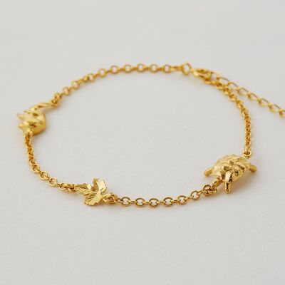 Tortoise & the Hare In-Line Bracelet - Gold plate