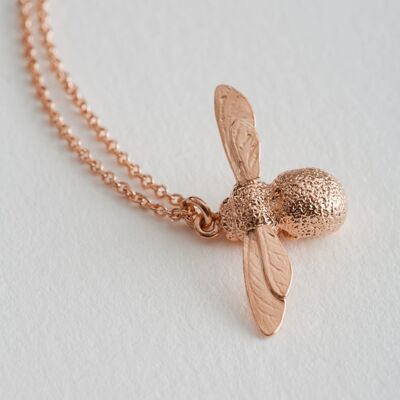 Baby Bee Necklace - Rose Gold Plate