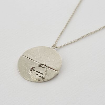 Sail into the Sunset Folding Disc Necklace - Silver