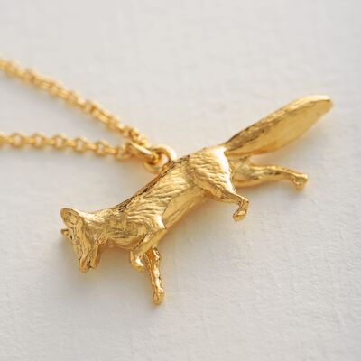 Prowling Fox Necklace - Gold plate