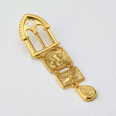 Discovery Window Drop Earrings - Gold plate