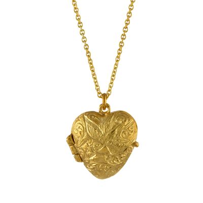 Victoriana Keepsake Heart Locket - Gold plate