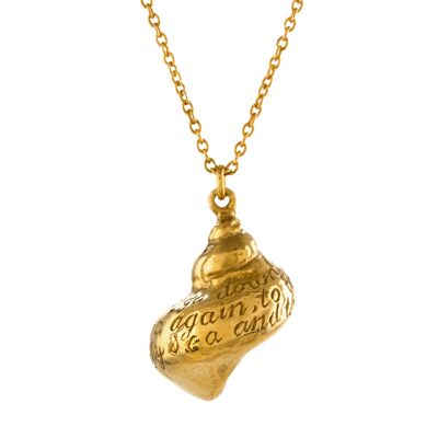 Engraved Shell Necklace - Gold plate
