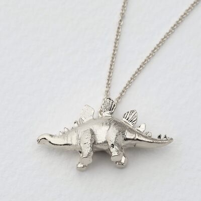 Stegosaurus Necklace - Silver