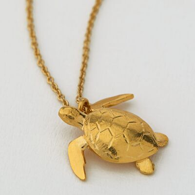 Sea Turtle Necklace - Gold plate
