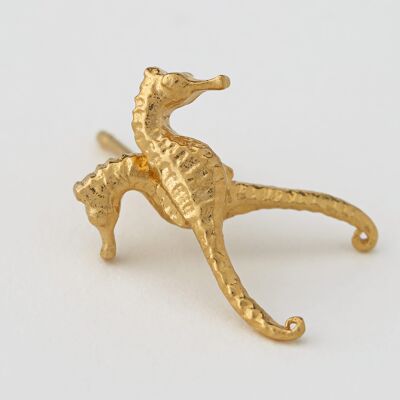 Seahorse Stud Earrings - Gold plate