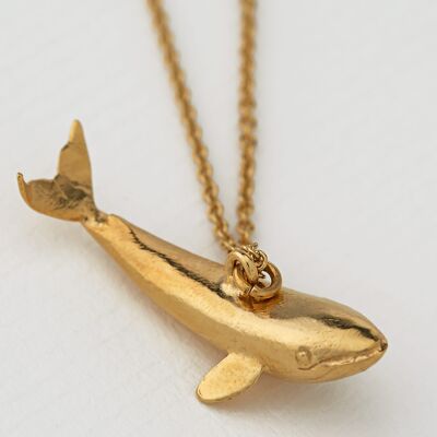 Baby Blue Whale Necklace - Gold plate