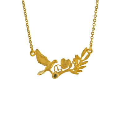 Dove & Olive Branch Necklace - Gold plate