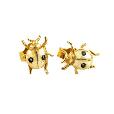 Ladybird Stud Earrings - Gold plate