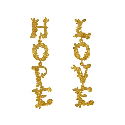 L O V E & H O P E Asymmetric Drop Earrings - Gold plate