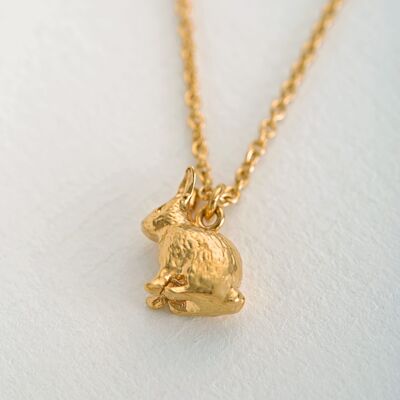 Sitting Bunny Necklace - Gold plate