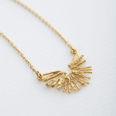 Nest Structure Half-Circle Necklace - Gold plate