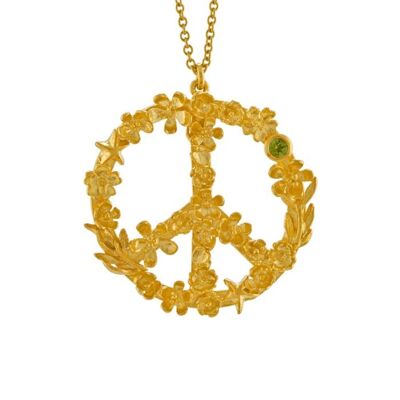 Flower-Power Peace Sign Necklace