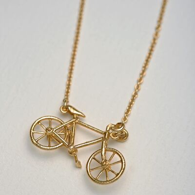 Alex's Bianchi Bicycle Necklace - Gold plate