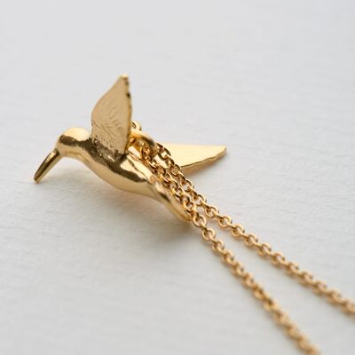 Hummingbird Necklace - Gold plate