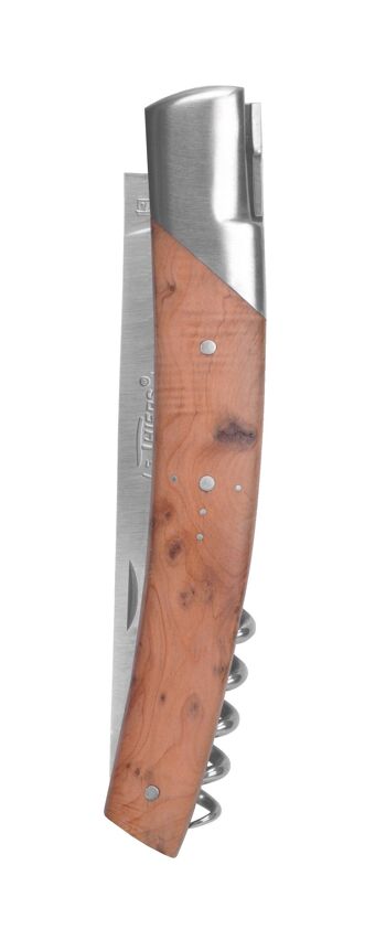 Couteau de poche Le Thiers Pirou, 12cm, tire-bouchon, Cade (genévrier) 2