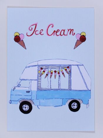 Camion de crème glacée de carte postale 3