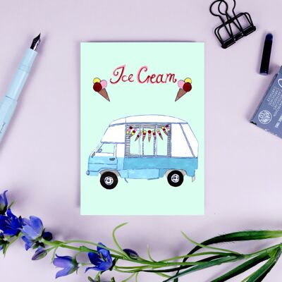 Camion de crème glacée de carte postale