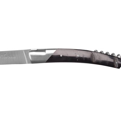 Couteau de poche Le Thiers Pirou, 12cm, tire-bouchon, Croûte de buffle