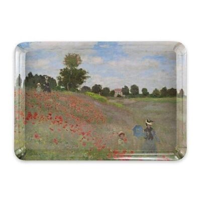 Mesa de servicio en melamina, formato MINI, Monet, Champ avec Coquelicots