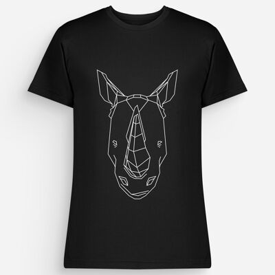 T-Shirt Rhinocéros Homme Noir Blanc