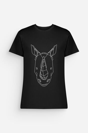 T-Shirt Rhinocéros Homme Noir Blanc