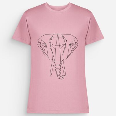 Camiseta Elefante Hombre Rosa Negro