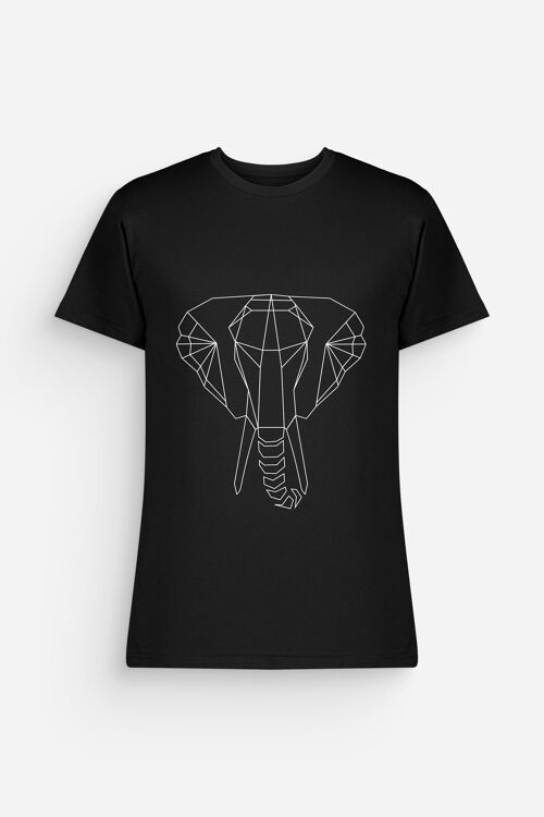 T-Shirt Elephant Homme Noir Blanc