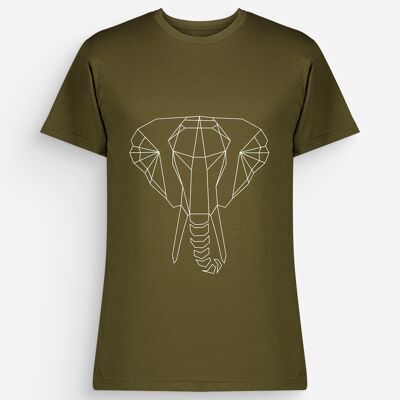Camiseta Elefante Hombre Caqui Blanco